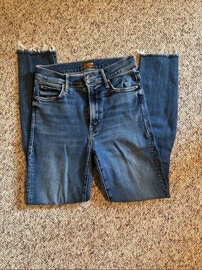 MOTHER Stunner zip ankle step fray